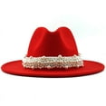 thumbnail image 1 of JJHGVB Top Hats for Women Fedora Hats for Women Wide Brim Hats for Women Mens Hats Sun Hats for Women Wide Brim Wide Brim Sun Hats Sun Hat for Women Red M, 1 of 2