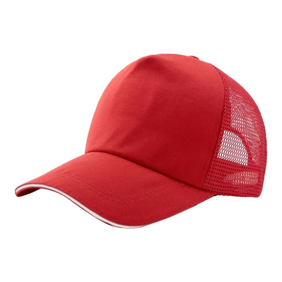 JJHGVB Trucker Hat Golf Hats Running Hat Men Quick Dry Baseball Cap Cut Mesh Ball Curved Brim Snapback Hat Red One Size