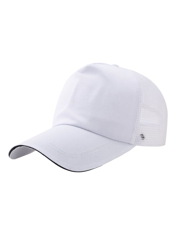 Trucker Hat Golf Hats Running Hat Men Quick Dry Baseball Cap Cut Mesh Ball Curved Brim Snapback Hat White One Size