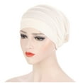 thumbnail image 1 of JJHGVB Turban Hat hair scarf beanies women head covers for women head wraps chemo headwear for women hair net Vintage Pleated Head Wrap Cross Twist Hair Wrap scarf for women White One Size, 1 of 5