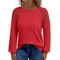 thumbnail image 1 of JJHGVB Warm Sweaters for Women Baggy Sweater Tunics Tops for Women Tops for Women Trendy Summer Knit Sweater for Women Basics Tops Cute Sweaters Red M, 1 of 9