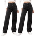 thumbnail image 1 of JJHGVB Wide Leg Jeans Straight Denim Jeans palazzo pants Wide Leg Jeans for Women Long Casual Pants Summer Jumpsuit Loose Fit Jeans for Women Denim Pants High Waisted Denim Pants Pink 2XL, 1 of 5