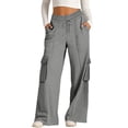 thumbnail image 1 of JJHGVB Wide Leg Sweatpants Drawstring Pants Women Thin Sweatpants Women Womens Trouser Pants Woman Dress Pants Trousers for Women Sweatpants Women Gray 2XL, 1 of 7