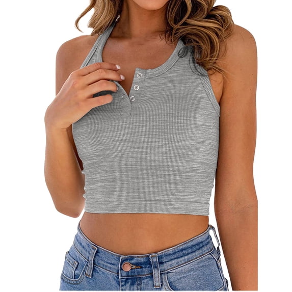 JJHGVB Wide Strap Camisole Sleeveless Tanks Thin Lightweight Fit Camisole Top Crop Tops Comfort Cami Tank Tops for Women Summer Tops for Women Basic Cami Tank Top Sports Workout Tank Gray XS