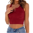 thumbnail image 1 of JJHGVB Wide Strap Camisole Thin Lightweight Fit Soft Tank Tops Camisole Top Fitted Cami Sports Workout Tank Sleeveless Tanks U Neck Comfort Cami Athletic Sports Shirts Crop Tops Red L, 1 of 5