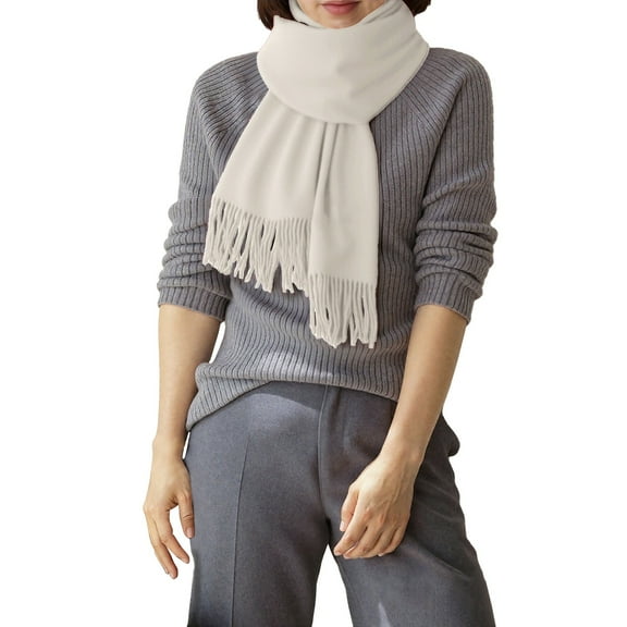 JJHGVB Winter Scarves Warm Scarf Fringe Scarf Poncho Tops for Women's Poncho Sweater Womens Poncho Sweater Women Scarf White One Size