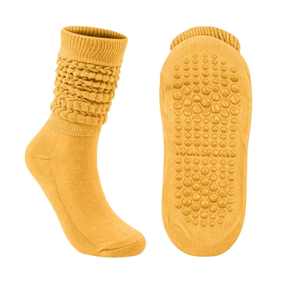 JJHGVB Women Slouch Socks Knit Mid Calf Rib Tube Scrunchy Slouchy Crew Socks Warm Long Socks Suitable for Daily Wear with Leather Shoes and Comfortable Yellow One Size