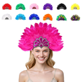 thumbnail image 1 of JJHGVB Women’s 1920s Flapper Headpiece, Elastic Sequined Headband with Large Fluffy and Jewel Decoration, Hair Accessory for Christmas Parties and Holidaythemed Outfits Yellow One Size, 1 of 5