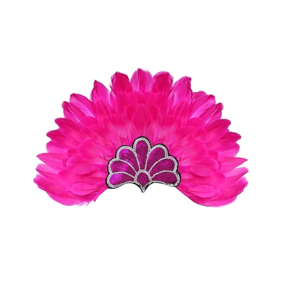 JJHGVB Women’s Festive Headband, Breathable Stretch Lace Hair Band with Gem Decoration, 20sinspired Flapper Headwear for Christmas Parties, and Evening Occasions Hot Pink One Size