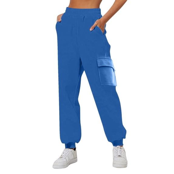 JJHGVB Women's Fleece Sweatpants Baggy Sweatpants High Waisted Sweatpants for Women Pants Casual Womens Sweat Pants Loose Fit Pants for Women Comfortable Pants for Women Blue L