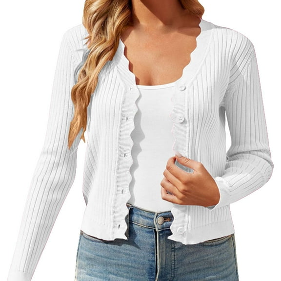 JJHGVB Womens Cardigans Lightweight Knit Cardigan Button Up Cardigan Lightweight Cardigans for Women Plus Size Cardigan Womens Sweaters Women's Sweaters White XL