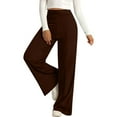 thumbnail image 1 of JJHGVB Yoga Pants Flare Leggings Women's High Elasticity Wide Leg Pocket Yoga Pants Casual Fitness Pants Wide Leg Pants Woman Workout Pants Brown L, 1 of 9