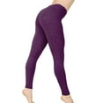 thumbnail image 1 of JJHGVB Yoga Pants Women Workout Leggings Fashionable Fall And Winter Elastic Bottoming Pants Stretch Pants Women's Bottoming Pants Compression Leggings Butt Lifting Leggings Purple 4XL, 1 of 3