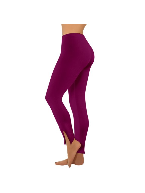 Yoga Pants Women Workout Leggings Womens Daily Solid Yoga Pants Elastic Mid Waist Workout Pants Casual Sport Trousers Leggings Compression Leggings Butt Lifting Leggings M