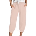 thumbnail image 1 of JJHGVB capris pants Knee Length Capri Pants Cropped Pant Loose Fit gaucho pants for women pantalones capri capri lounge pants Straight Leg Pants pedal pushers for women High Waist Pink M, 1 of 5