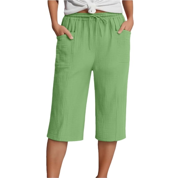 JJHGVB capris pants Knee Length Capri Pants Preppy Lounge Pant Lounge Slacks pedal pushers for women Loose Fit mid-calf length Slacks Cropped Pant capri lounge pants Baggy Trousers Mint Green S