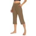 thumbnail image 1 of JJHGVB capris pants Knee Length Capri Pants gaucho pants for women Casual Loose Pants Drawstring Pants pedal pushers for women capri lounge pants Lounge Slacks Preppy Lounge Pant Khaki 4XL, 1 of 7