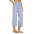 thumbnail image 1 of JJHGVB capris pants capri lounge pants pedal pushers for women Cropped Pant Knee Length Capri Pants Casual Loose Pants women's capris Summer Beach Pants gaucho pants for women Blue XL, 1 of 4