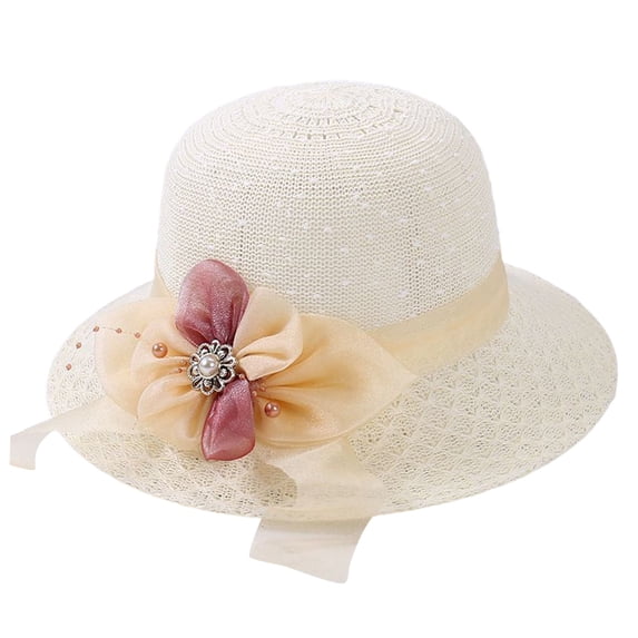 JJHGVB sun hat Beach Summer Hat Summer UV Protection Beach Cap sunshine hat Women's Folable Floppy Hat Sun Protection Straw Hat Summer Straw Hats summer hats for women White One Size