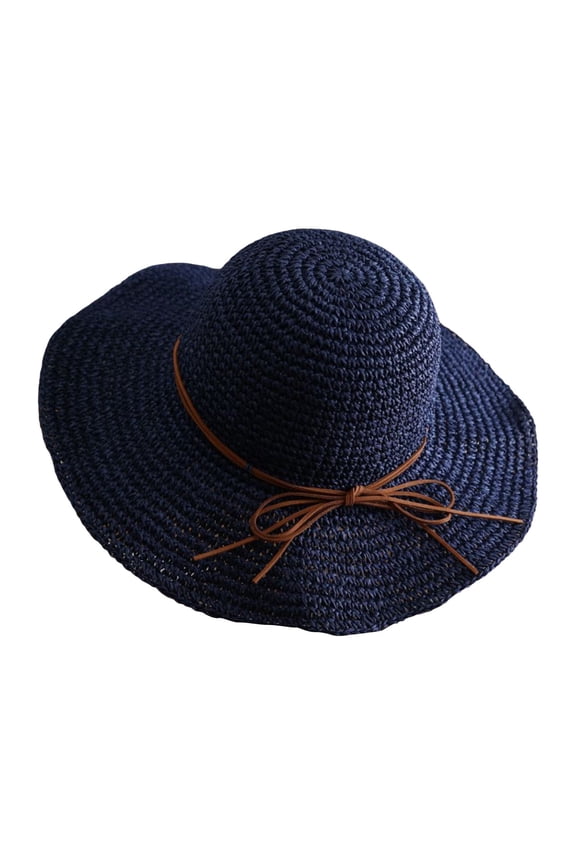 sun hat Wide Brim Hat Beach Summer Hat Travel Hat Summer Straw Hats Packable Roll up Floppy Cap summer hats for women Foldable Roll up Floppy Sun Hat Beach Straw Hats Navy M