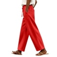 thumbnail image 1 of JJHGVB sweatpants for women Bottom Baggy Pants Wide-Leg Sweatpants Stretchy Trousers Pants with Drawstring Lightweight Breathable Baggy Pants Track Sweat Pants Athletic Joggers Loose Pants Red 2XL, 1 of 6