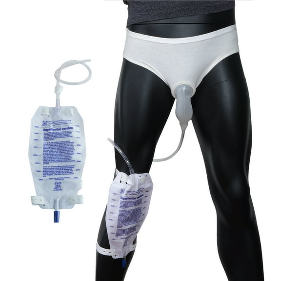 JJICN Portable Silicone Urinal With Reusable Male Urine Collection System Made Of Pure Cotton Breathable Fabric And White Color(M)