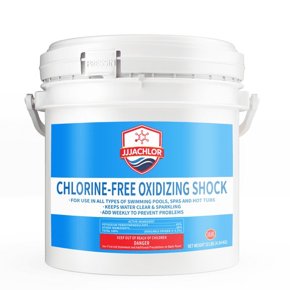 JJJACHLOR Non-Chlorine Pool Shock 10 lbs, Quick Dissolving & Fast-Acting Shock-Oxidizer for Swimming Pools, Spas, Salt Chlorinated Pools