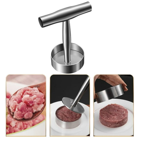JJKBV Burger Non Stick Hamburger Patty Maker With Wax Paper Aluminum Burger Maker For Kitchen BBQ Grill Burger With Patty Papers Stainless Steel Hamburger Patty Maker Non Stick Ring