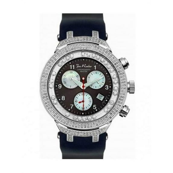 JJMS3(W) Master Man Diamond Watch, Black Dial with Black Band