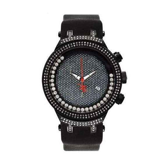 JJMS7(W) Master Man Diamond Watch, Black Dial