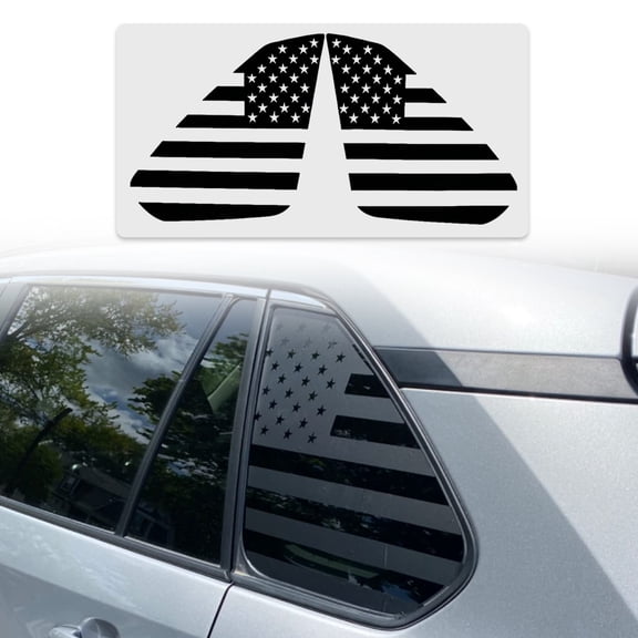 JJMY 2X Fits 2019-2025 Toyota Rav4 Rear Quarter Window American Flag Decal Sticker