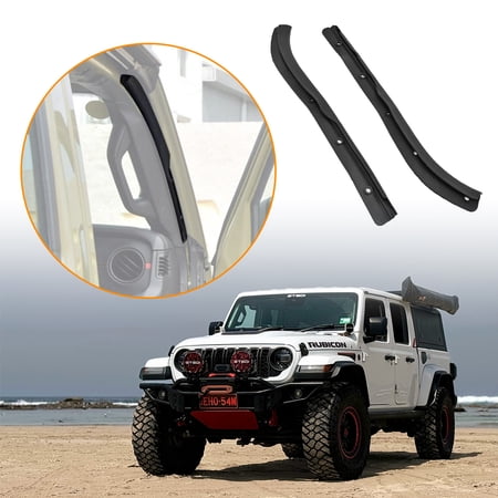 JJMY 2X Front Door Rubber Seal Weather Strip Molding For Jeep Wrangler JL JT 2018+
