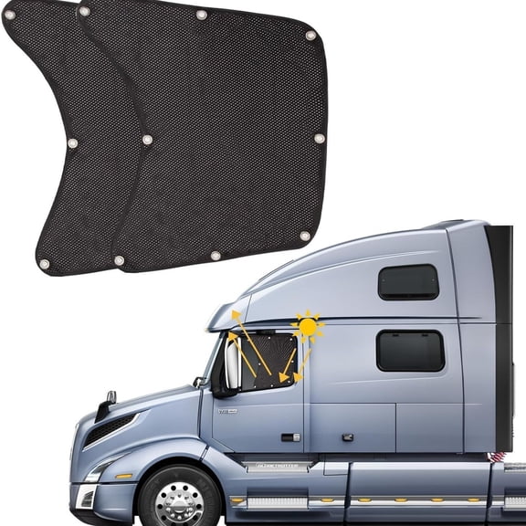 JJMY 2pcs Side Window Sun Shade Foldable for Volvo VNL Semi Truck 23.6x21.6inch
