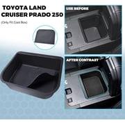 JJMY Car Center Console Organizer Black Fit 2024 2025 Toyota Land Cruiser Prado 250 with Cool Box , 1 Pack