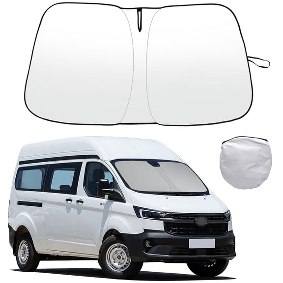 JJMY Car Heat Shield Windshield Sunshade Visor for Ford Transit 2015-2024 UV Block , 1 Pack