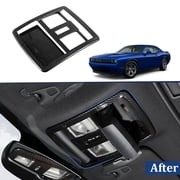 JJMY Carbon Fiber Roof Reading Light Cover Trim Kit For Dodge Challenger 2010-2025