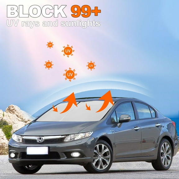 JJMY Custom For Honda Civic 2006-2011 Car Front Windshield Sun Shade Window Cover , 1 Pack