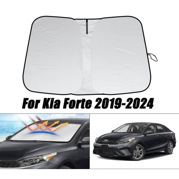 JJMY Custom For Kia Forte 2019-2024 Windshield Sun Shade UV Block Foldable Protector , 1 Pack