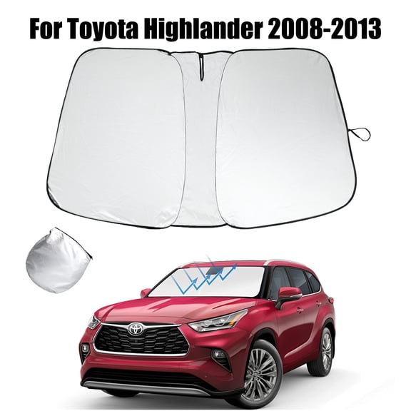 JJMY Custom For Toyota Highlander 2008-2013 Windshield Sunshade Sun Visor Protector , 1 Pack