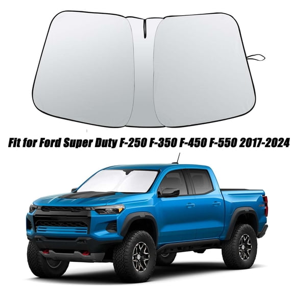 JJMY Custom for 2017-2024 Ford F-250 F-350 Front Windshield Sun Shade Foldable Cover , 1 Pack