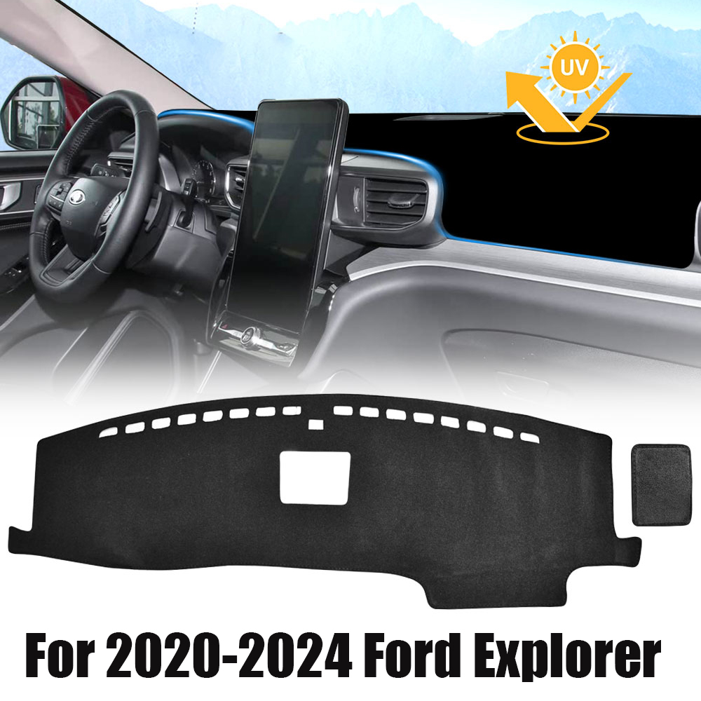 JJMY For 2020-2024 Ford Explorer Dashboard Mat Dash Non-Slip Sun Cover Protect Pad
