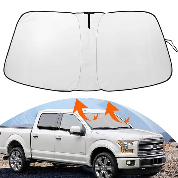 JJMY For 2021-2024 Ford F-150 Foldable Car Windshield Sun Shade Visor Window Shield Cover