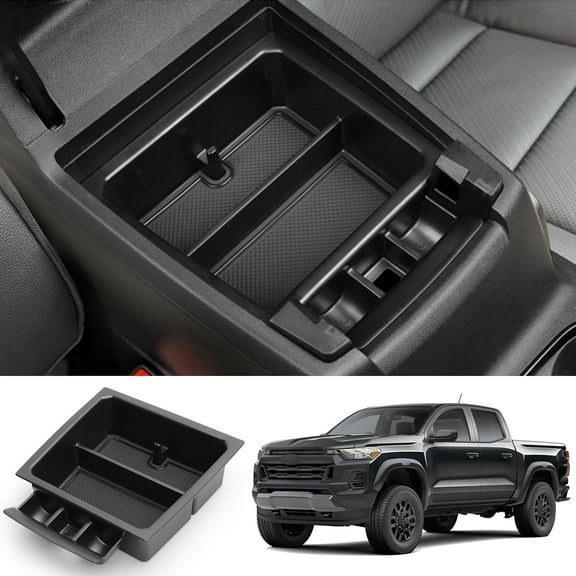 JJMY For 2023 2024 2025 GMC Canyon Cab Center Console Organizer Armrest Storage Box , 1 Pack