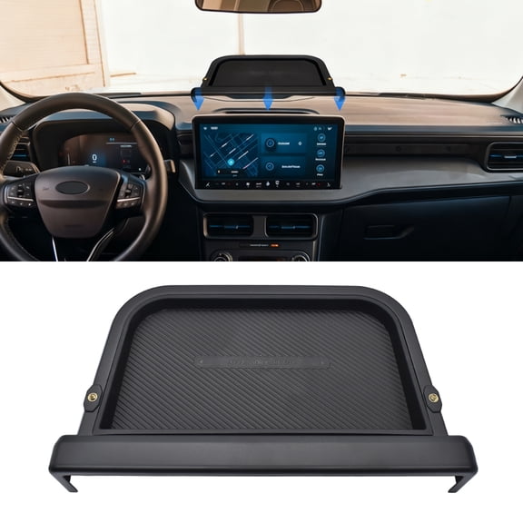 JJMY For 2025 2026 Ford Maverick Accessories Black Dashboard Screen Organizer Tray