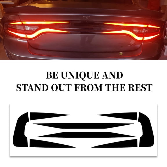 JJMY For Charger 2015-2023 Tail Light Race Track Rear Overlay Decal Cover Vinyl Black