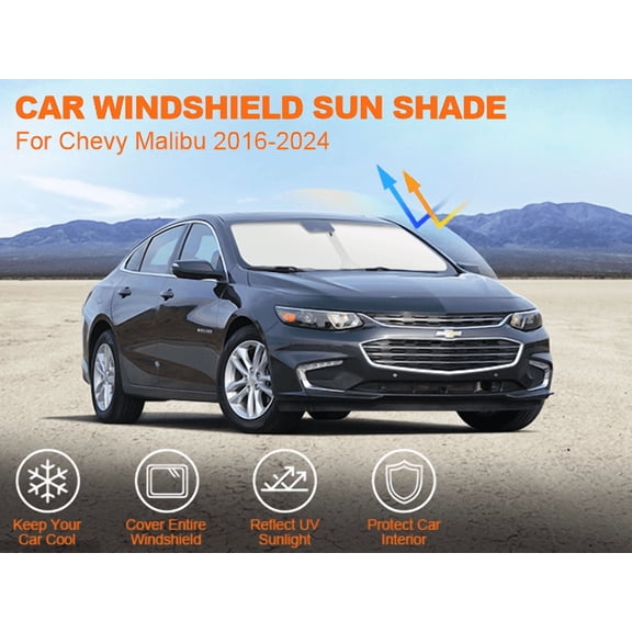 JJMY For Chevrolet Malibu 2016-2024 Front Windshield Sunshade UV Block Sun Visor Cover