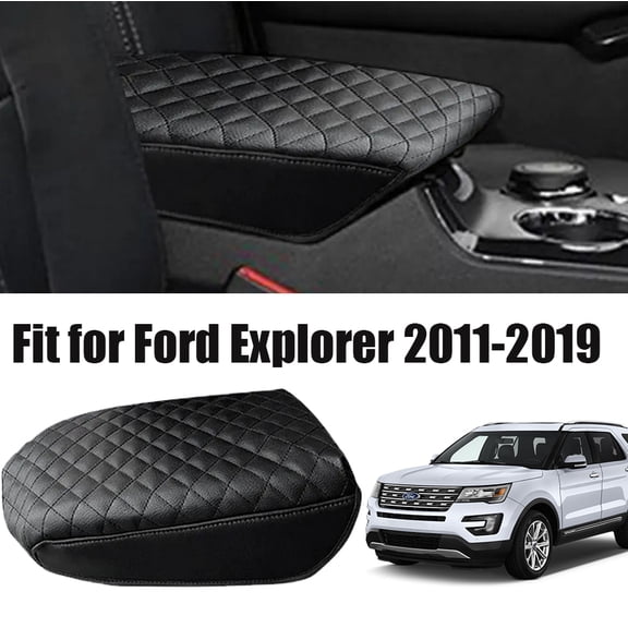 JJMY For Ford Explorer 2011-2019 Car Armrest Center Console Box Cover Pad Cushion