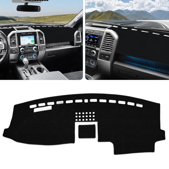 JJMY For Ford F150 F-150 2015-2020 Dash Mat Dashboard Carpet Pad Anti-Slip UV Cover