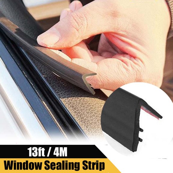 JJMY For Honda 13ft V Shaped Car SUV Side Window Trim Edge Mould Rubber Sealing Strip, 1 Pack