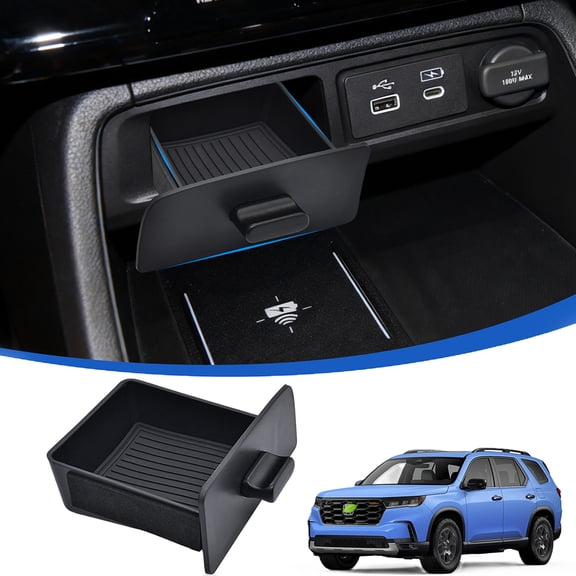 JJMY For Honda Pilot 2023-2025 Car Center Console Storage Box Drawer Tray Accessories